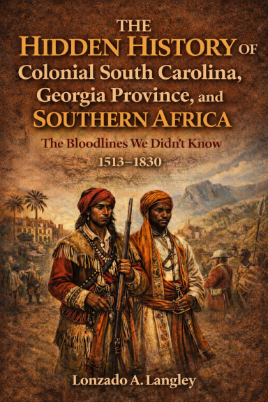 Hidden History Book cover titled "The Hidden History of Colonial South Carolina, Georgia Province, and Southern Africa." By Lonzado A. Langley