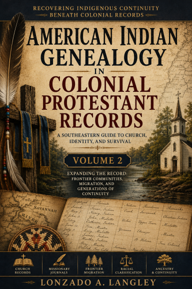Protestant Records Cover of "American Indian Genealogy" detailing colonial Protestant records and research.