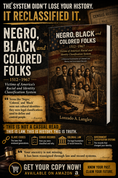 Negro, Black and Colored Folks Book cover titled "Negro, Black, and Colored Folks" with historical photos and text about African American history.